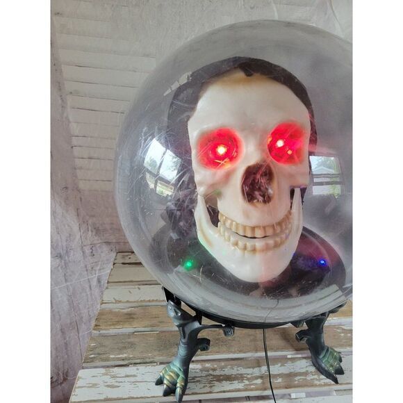 Gemmy skeleton spirit ball 14" large fortune telle - Picture 2 of 7